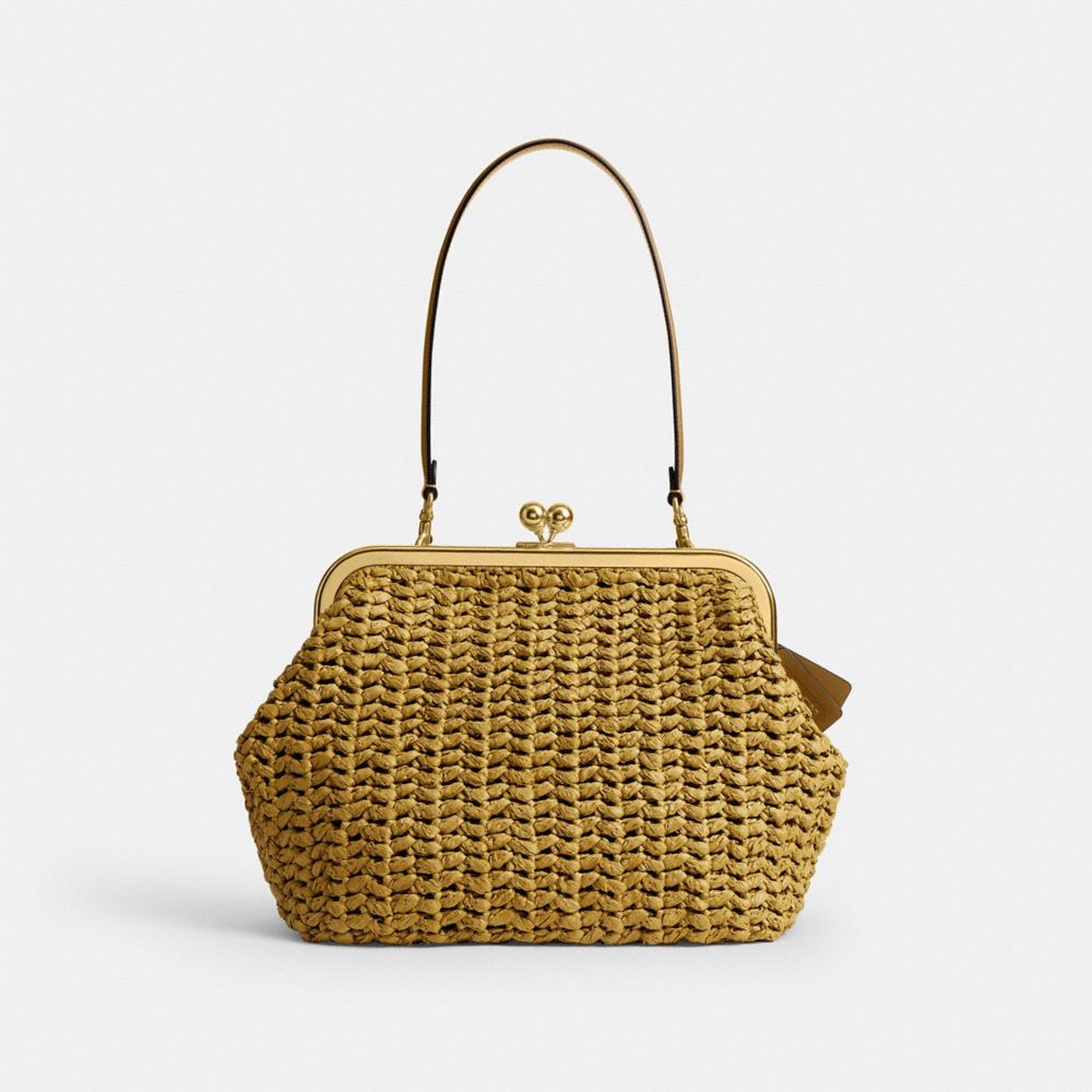 COACH CDZ28 Kisslock Frame Bag 27 BRASS/MUTED OLIVE