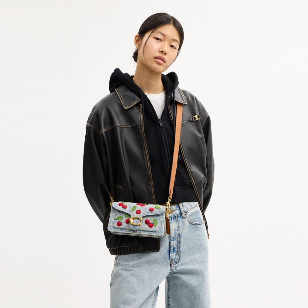 TABBY SHOULDER BAG 20 WITH CHERRY EMBROIDERY