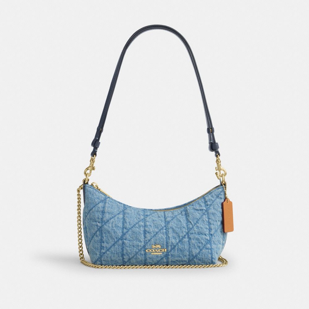 Caitlin Shoulder Bag With Quilting - CDZ89 - Gold/Indigo