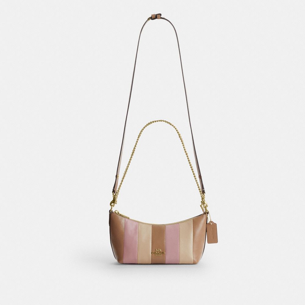 CAITLIN SHOULDER BAG WITH STRIPED PATCHWORK