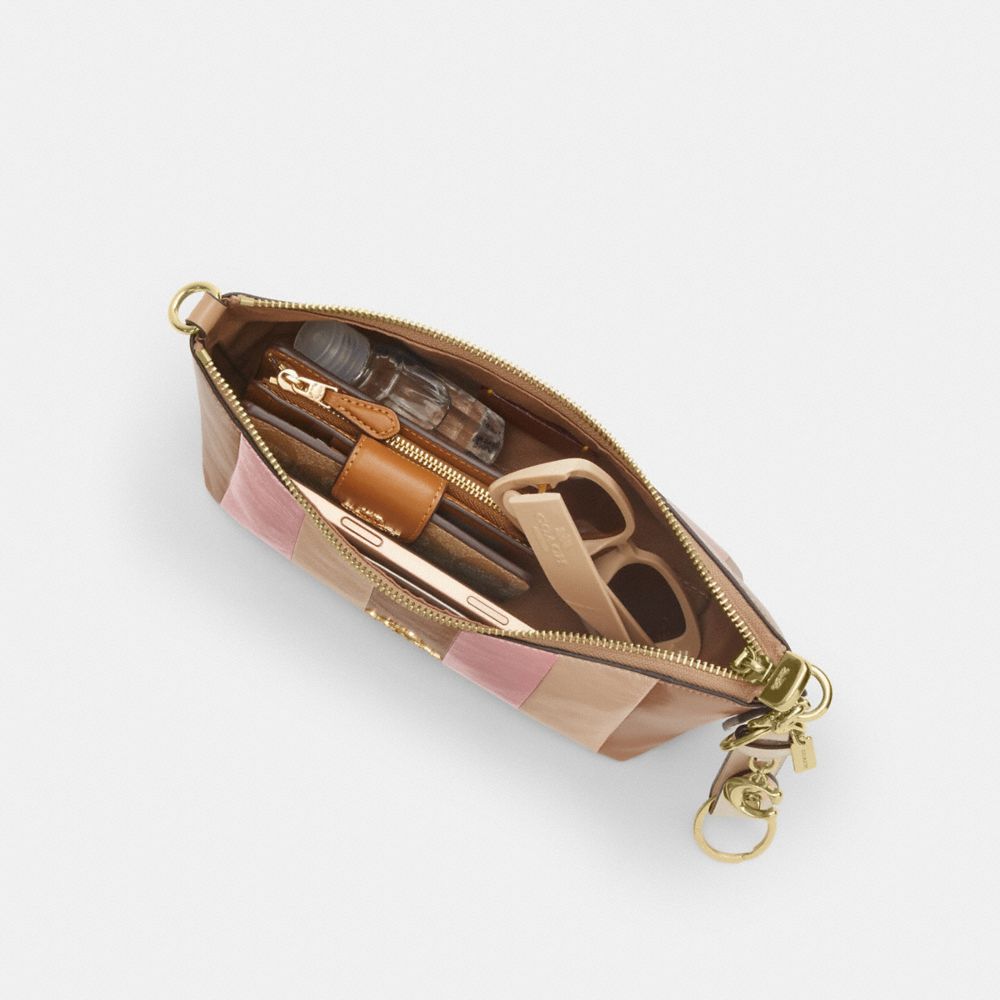 CAITLIN SHOULDER BAG WITH STRIPED PATCHWORK