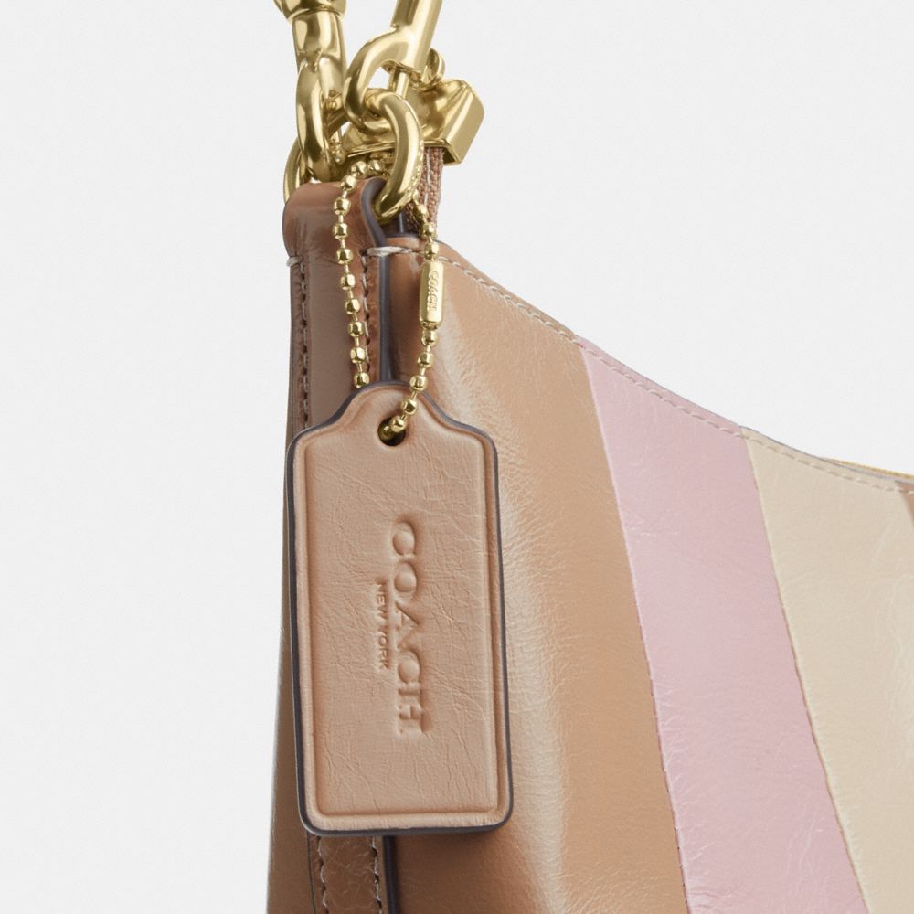 CAITLIN SHOULDER BAG WITH STRIPED PATCHWORK