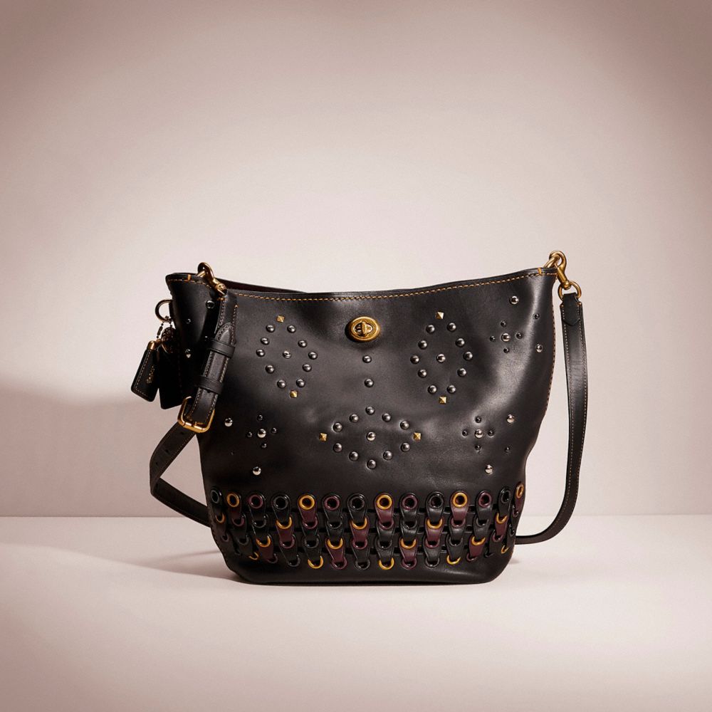 CE108 - Upcrafted Duffle Shoulder Bag With Coach Link Detail Brass/Black Multi