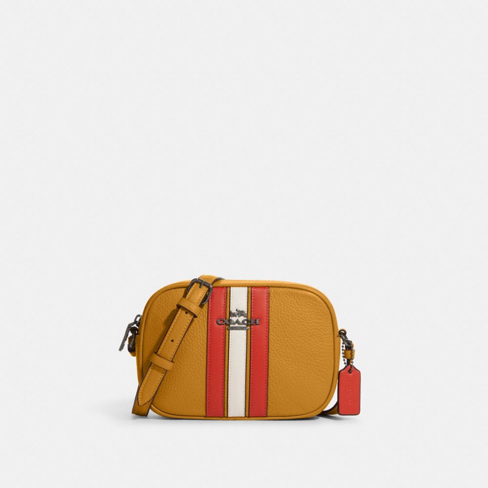 Mini Jamie Camera Bag With Varsity Stripe - CE111 - QB/Buttercup Multi