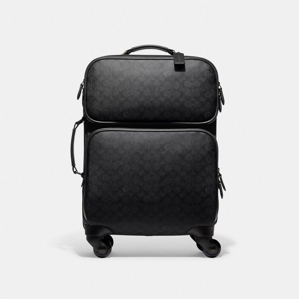 COACH CE180 Wheeled Carry On In Signature Canvas Charcoal