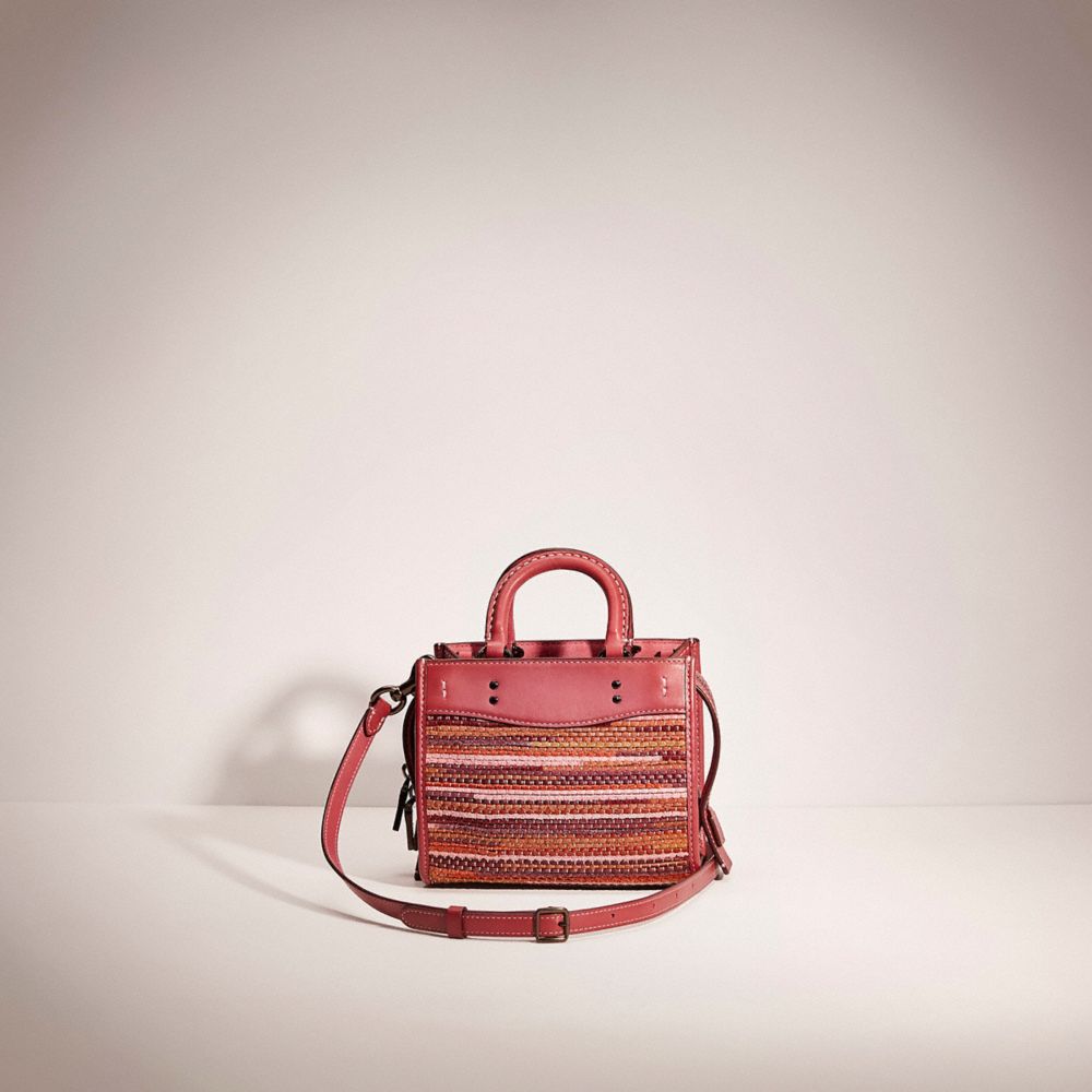 COACH CE257 Restored Rogue 17 In Upwoven Leather V5/Rouge Multi