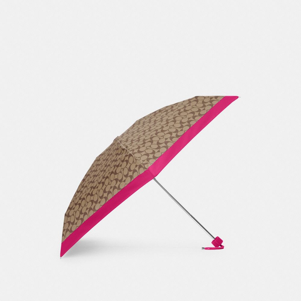 COACH CE265 Mini Umbrella In Signature IM/KHAKI/CERISE