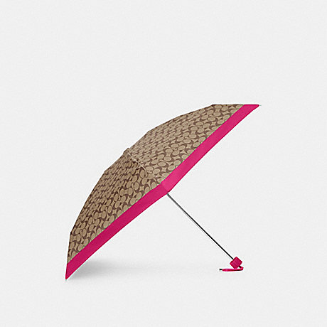 COACH CE265 Mini Umbrella In Signature Im/Khaki/Cerise