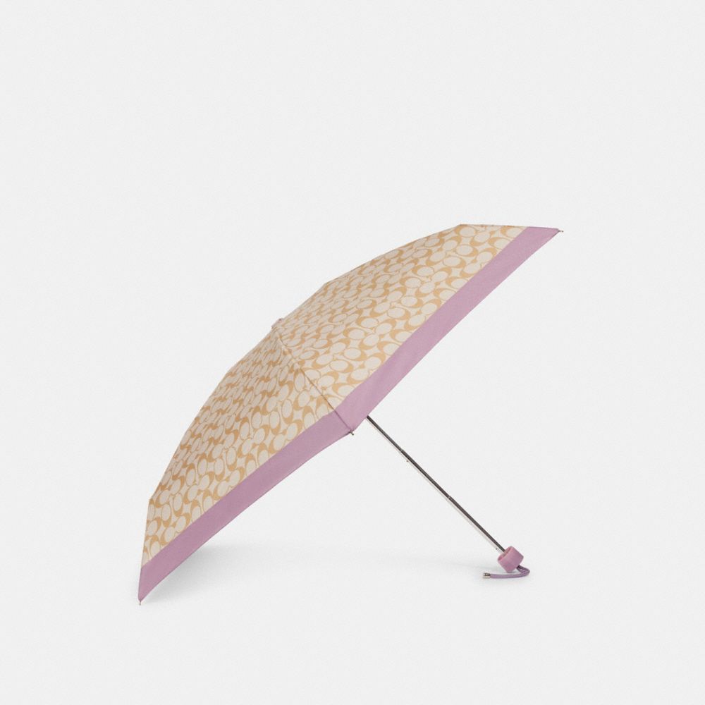 Mini Umbrella In Signature - CE265 - Silver/Light Khaki/Ice Purple