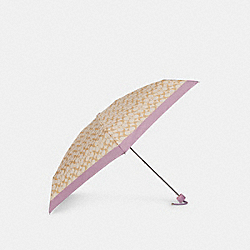 COACH CE265 Mini Umbrella In Signature SILVER/LIGHT KHAKI/ICE PURPLE