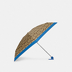 COACH CE265 Mini Umbrella In Signature SILVER/KHAKI/RACER BLUE