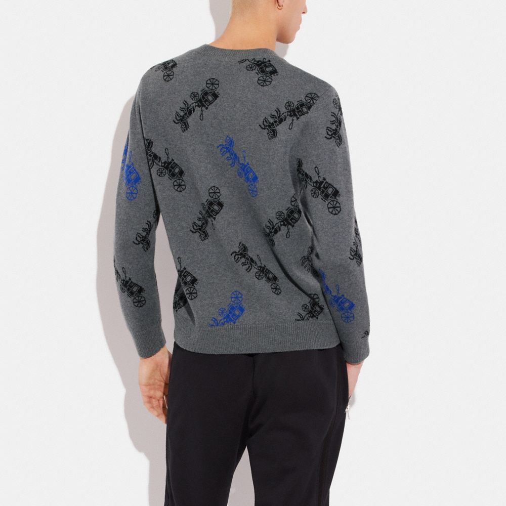 HORSE AND CARRIAGE V-NECK SWEATER
