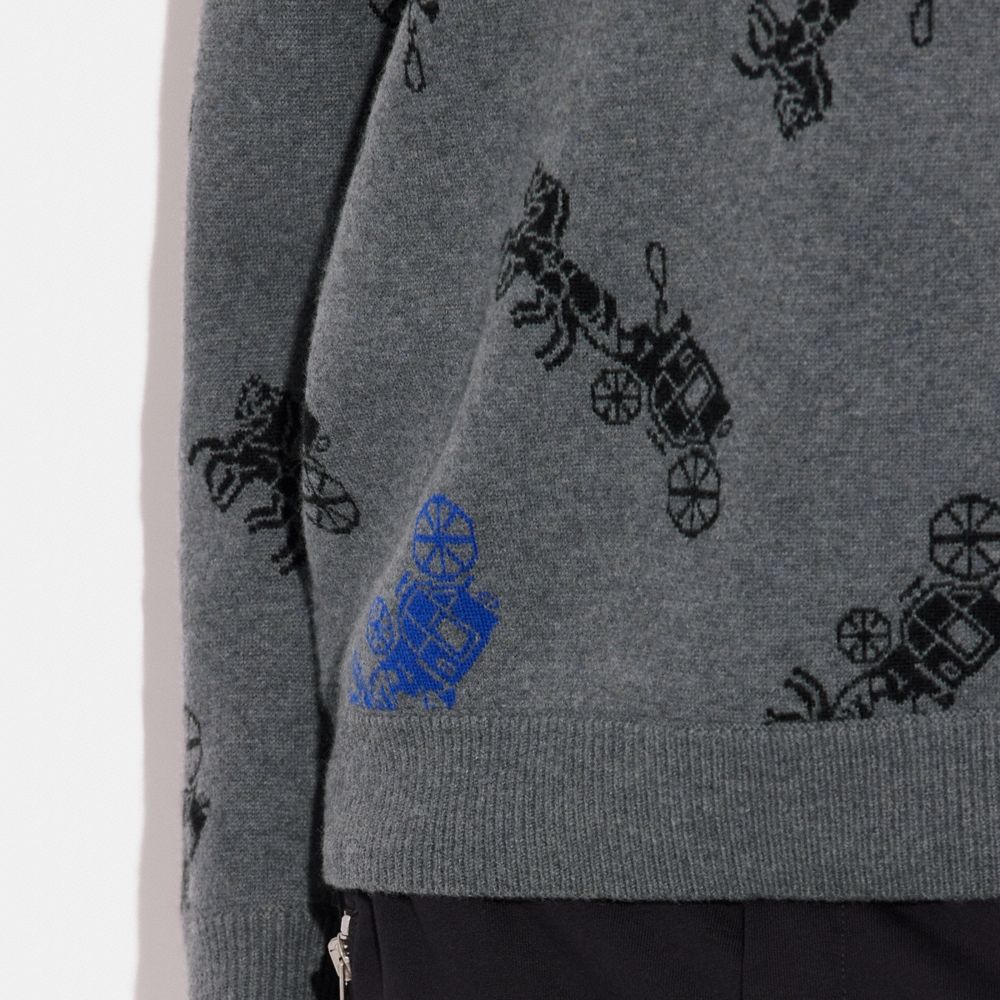 HORSE AND CARRIAGE V-NECK SWEATER