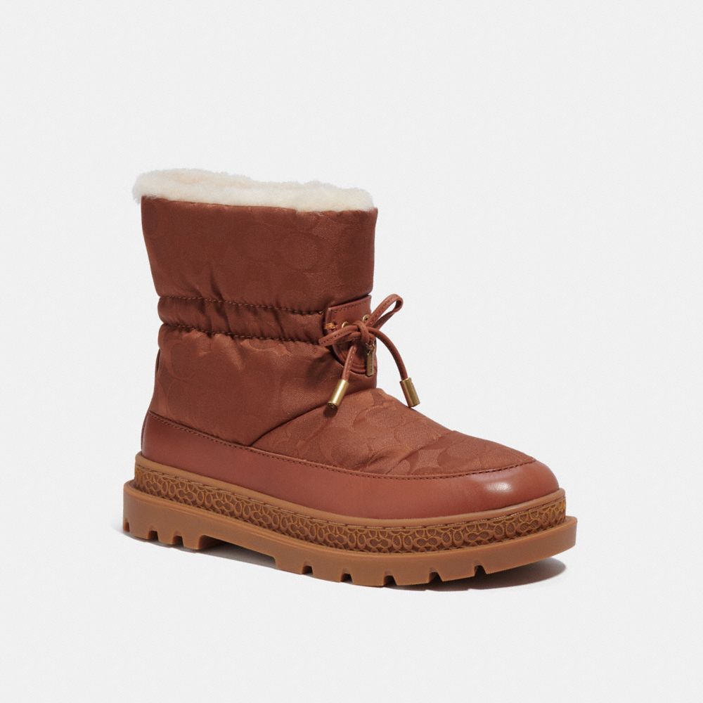 COACH CE303 Kailee Bootie In Recycled Polyester Caramel Cafe