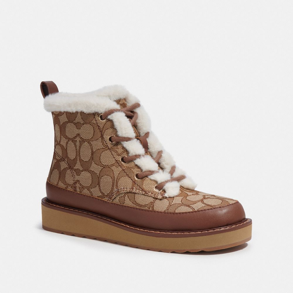 Imani Boot In Signature Jacquard - CE318 - KHAKI/SADDLE