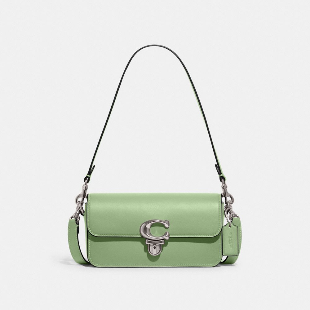 COACH CE331 Studio Baguette Bag SILVER/PALE PISTACHIO