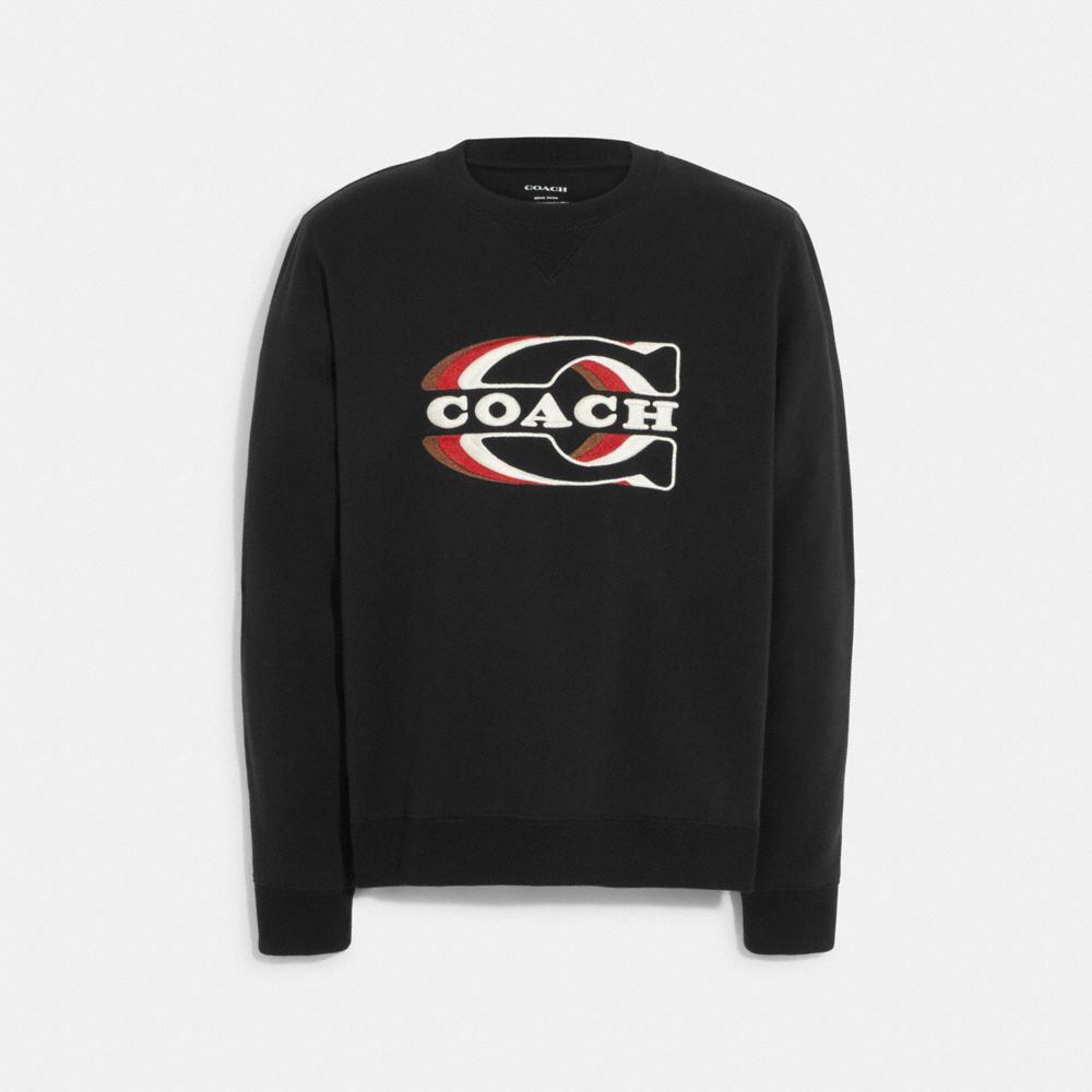 COACH CE343 Gradient Signature Crewneck Black