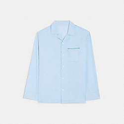 COACH CE346 Long Sleeve Pajama Set BLUE STRIPE