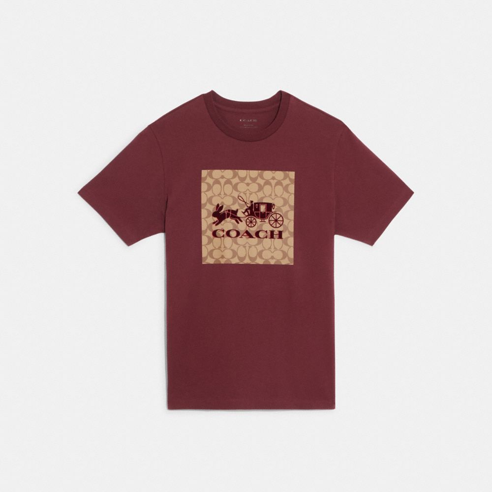 Lunar New Year Signature Rabbit And Carriage T Shirt - CE348 - Maroon