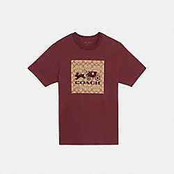 COACH CE348 Lunar New Year Signature Rabbit And Carriage T Shirt MAROON