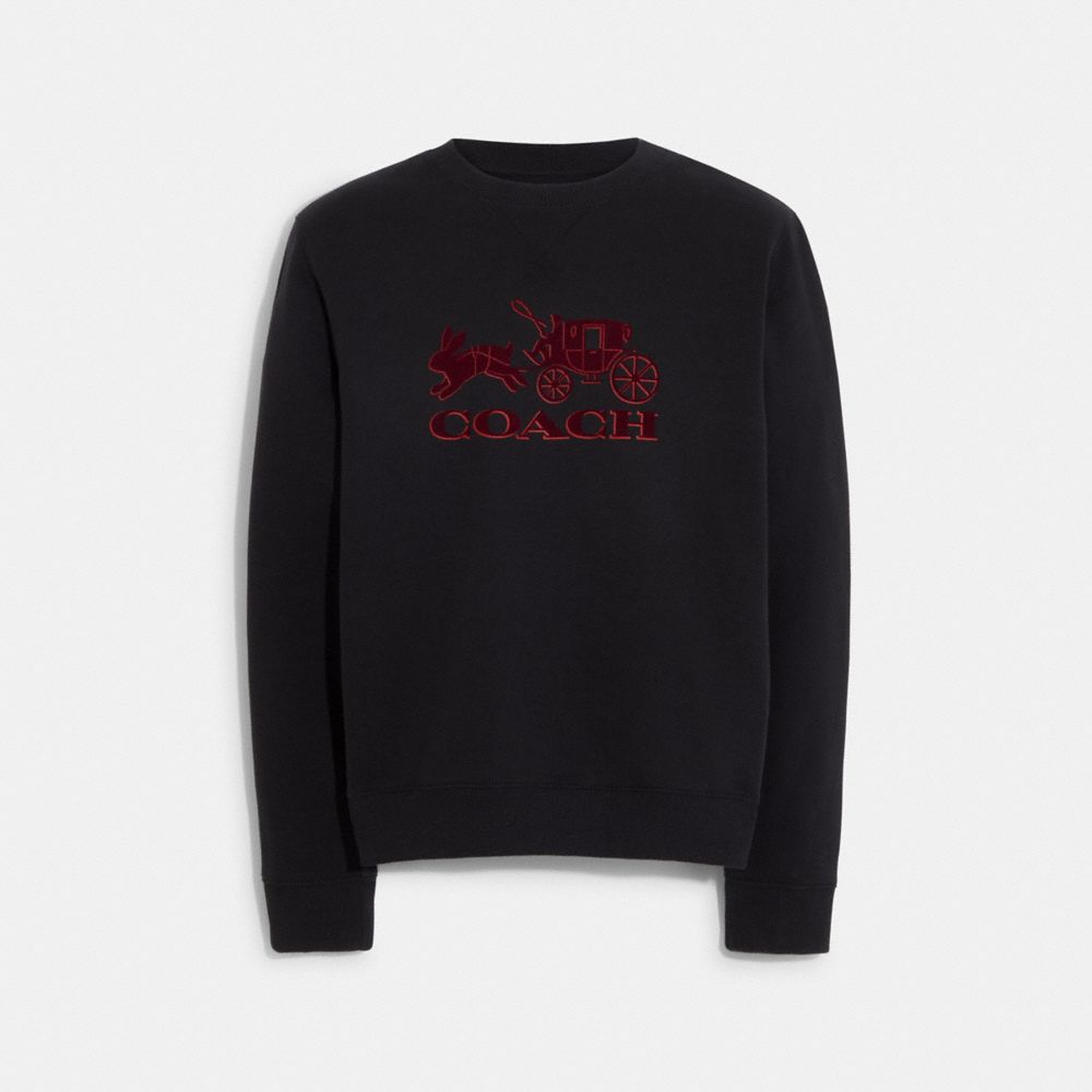 Lunar New Year Rabbit And Carriage Sweatshirt - CE349 - Black