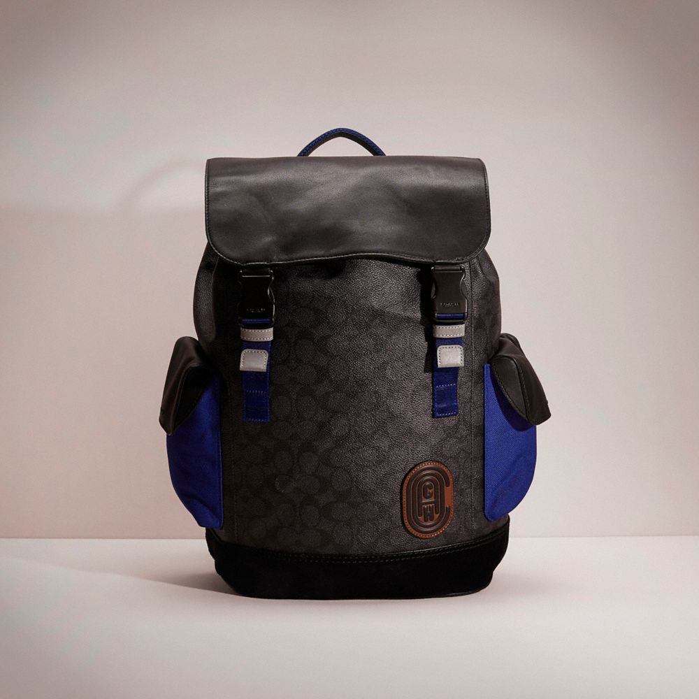 CE356 - Restored Rivington Backpack In Signature Canvas With Coach Patch Black Copper/Black