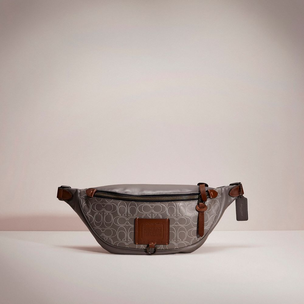 CE357 - Restored Rivington Belt Bag In Reflective Signature Leather Black Copper/Heather Grey