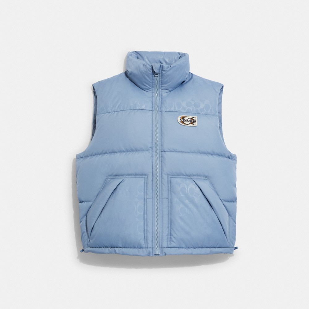 COACH CE411 Signature Down Vest SKY