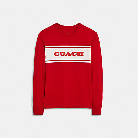 COACH CE420 Sporty Coach Long Sleeve Shirt Red