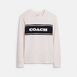 COACH CE420 Sporty Coach Long Sleeve Shirt WHITE