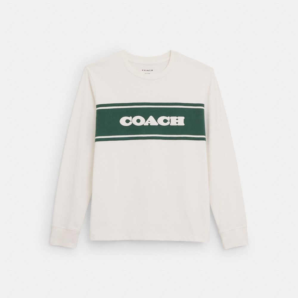 Sporty Coach Long Sleeve Shirt - CE420 - White/Green