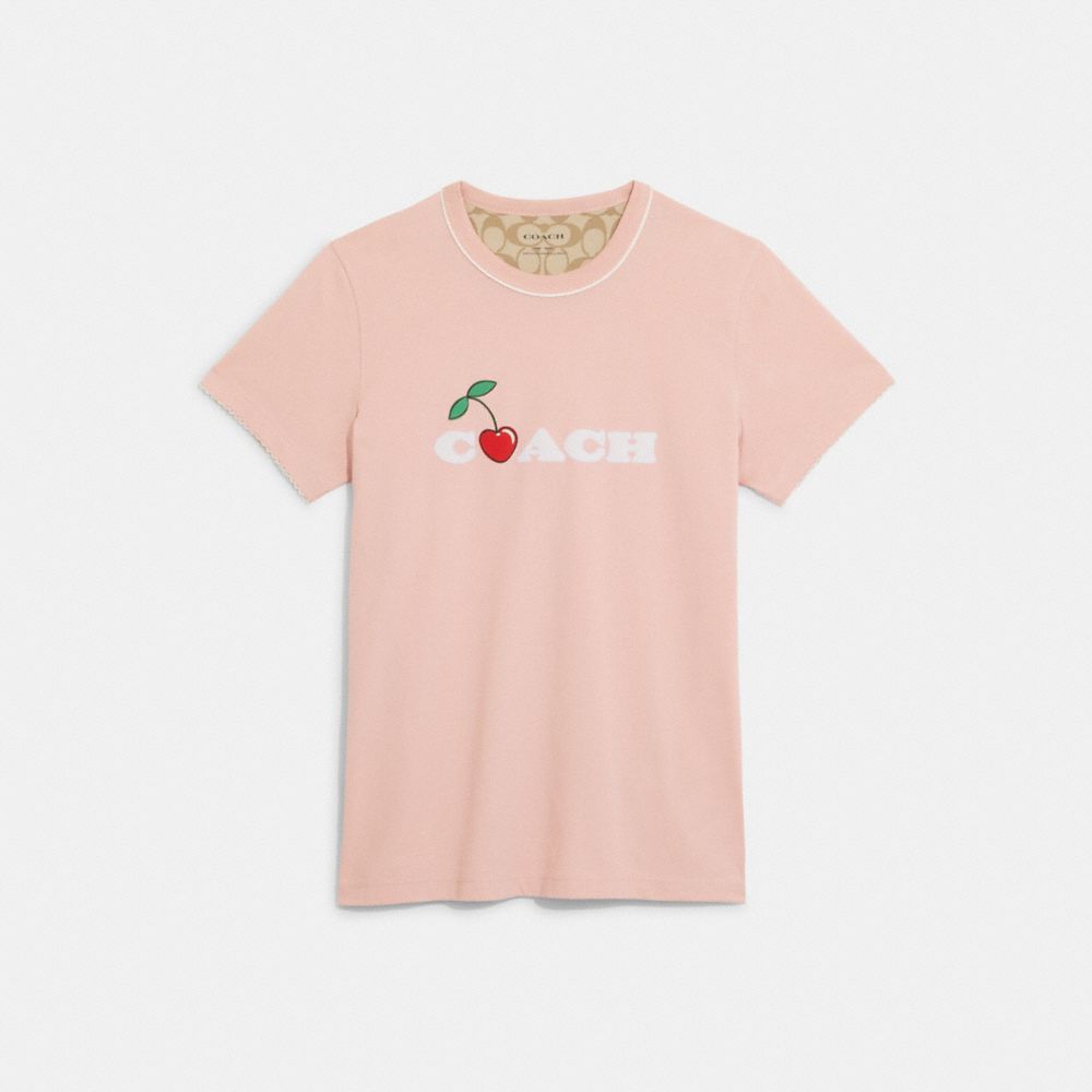 COACH CE428 Cherry T Shirt LIGHT ROSE