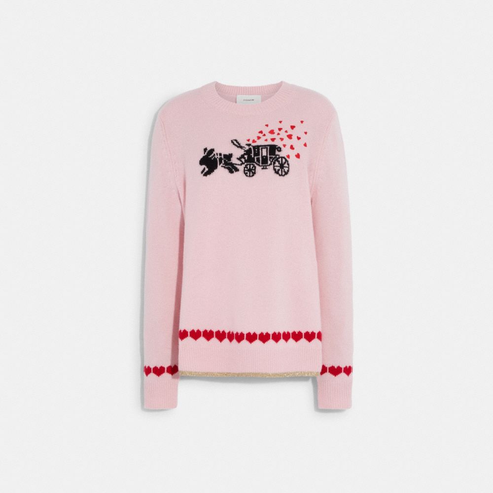 LUNAR NEW YEAR RABBIT AND CARRIAGE CREWNECK SWEATER