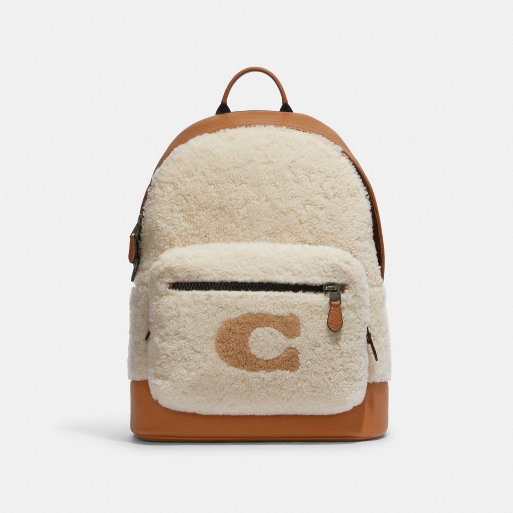 West Backpack With Coach Motif - CE437 - QB/NATURAL