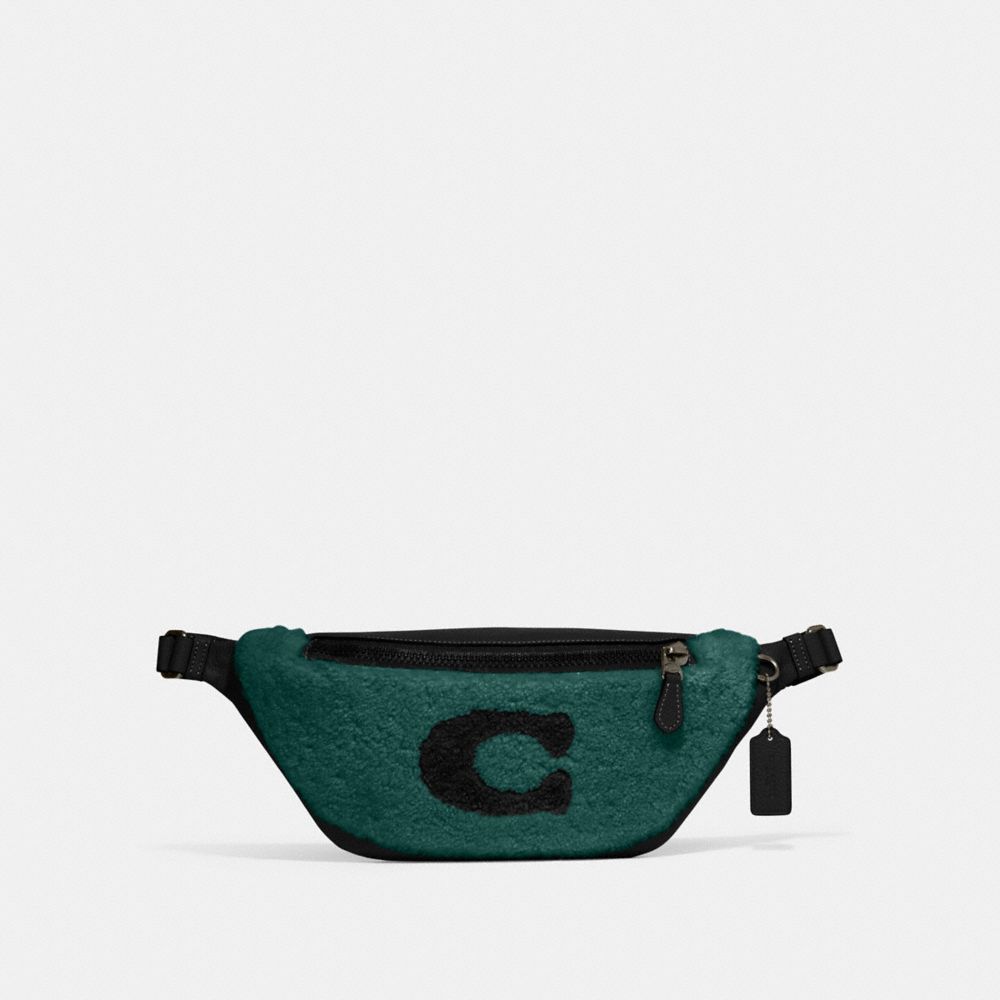 Warren Belt Bag With Coach Motif - CE438 - Gunmetal/Forest