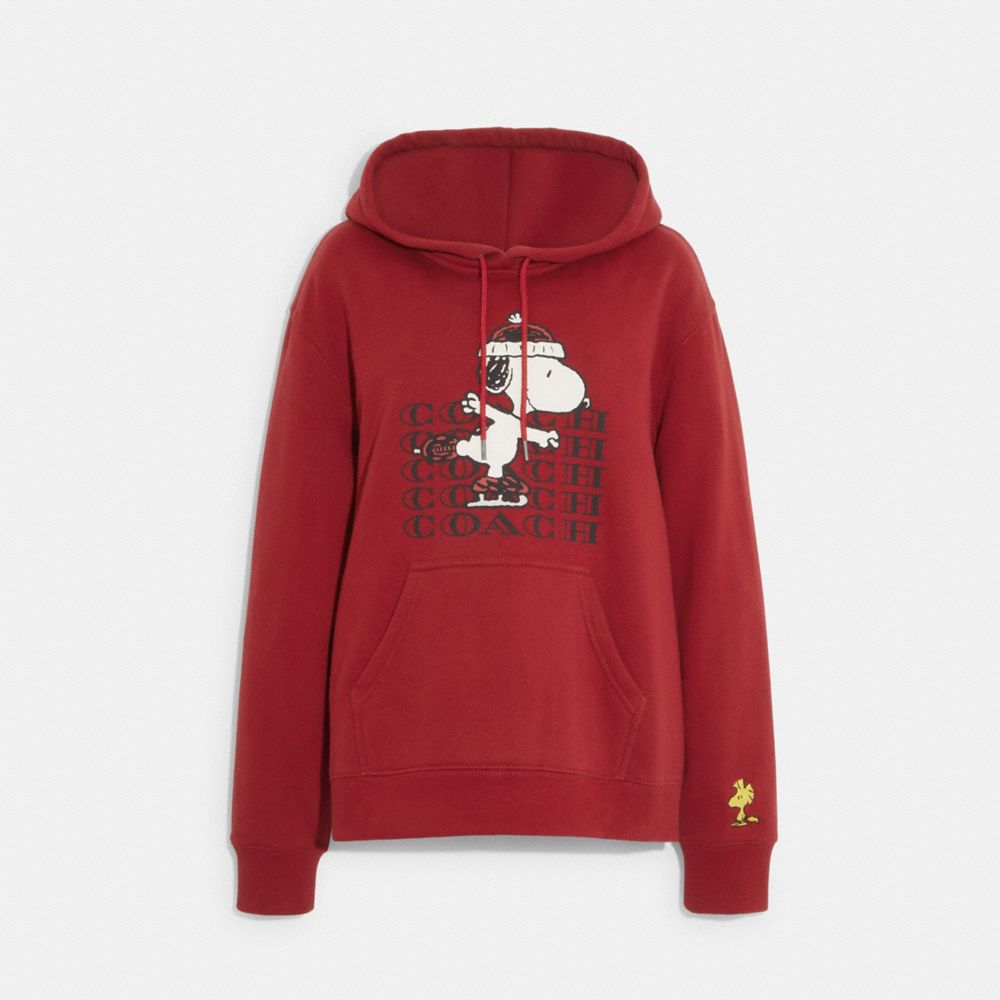 COACH CE460 Coach X Peanuts Snoopy Ice Skate Hoodie 1941 Red