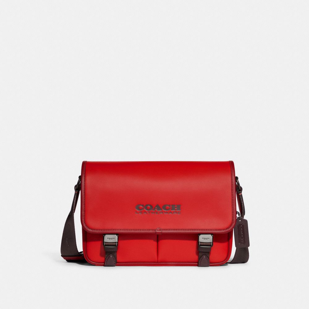 COACH CE464 League Messenger Bag In Colorblock Sport Red/Cherry