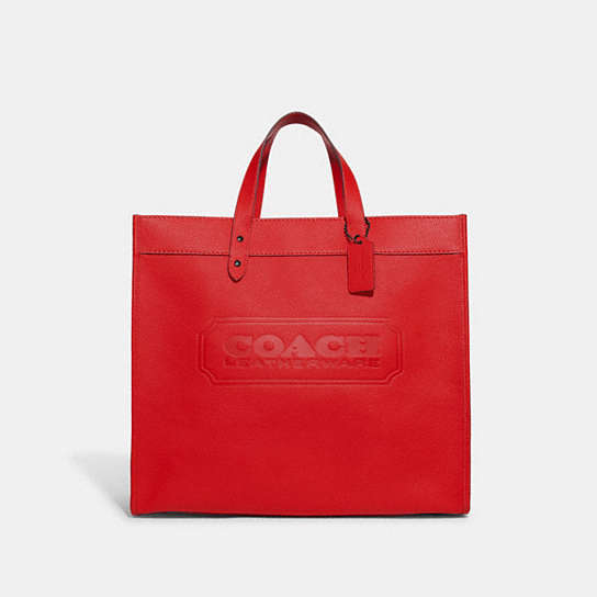CE468 - Field Tote 40 With Coach Badge Sport Red