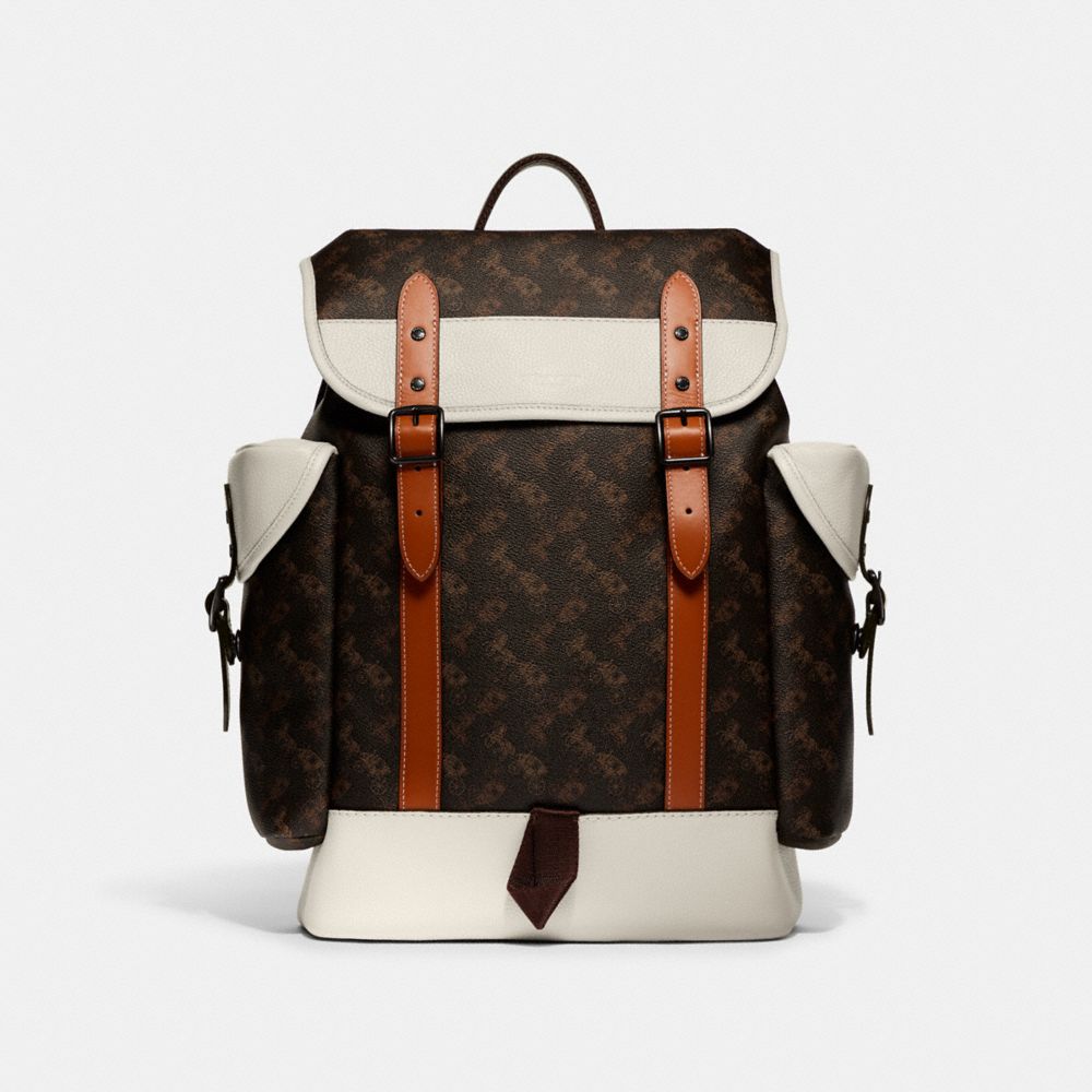 CE473 - Hitch Backpack With Horse And Carriage Print Truffle/Chalk