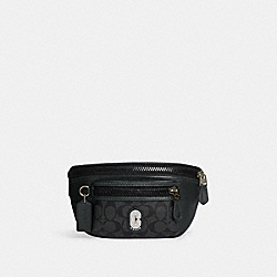 Westway Belt Bag In Colorblock Signature Canvas With Coach Patch - CE494 - Black Antique Nickel/Charcoal/Amazon Green