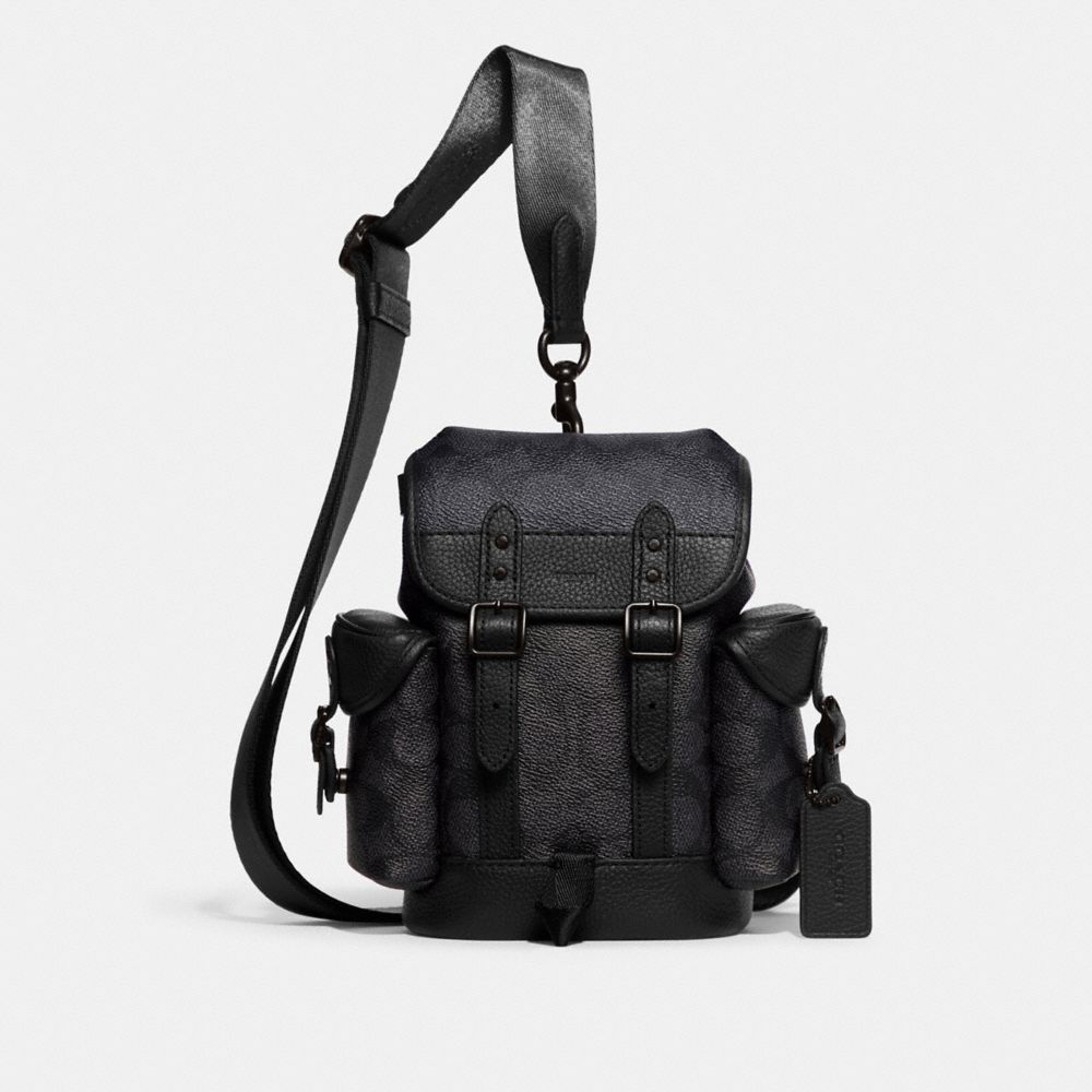 COACH CE506 Hitch Backpack 13 In Signature Canvas CHARCOAL