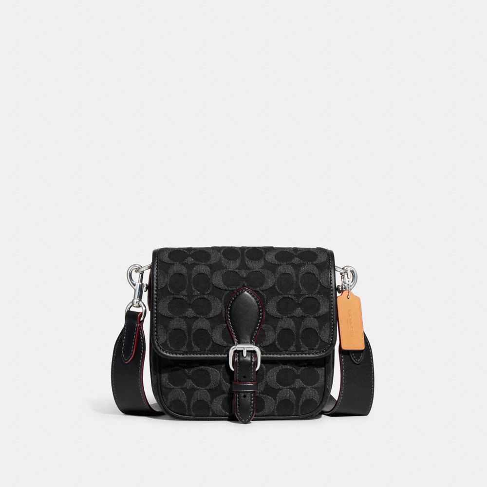 COACH CE517 Frankie Crossbody 18 In Signature Denim Black Denim