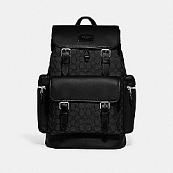 COACH CE523 Sprint Backpack In Signature Jacquard SILVER/CHARCOAL/BLACK
