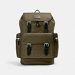 COACH CE523 Sprint Backpack In Signature Jacquard SILVER/OLIVE DRAB/UTILITY GREEN