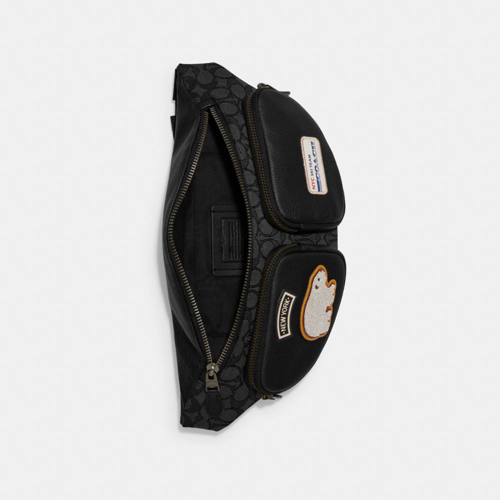 SPRINT BELT BAG IN SIGNATURE JACQUARD WITH SKI PATCHES