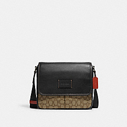 COACH CE534 Sprint Map Bag 25 In Signature Jacquard BLACK ANTIQUE NICKEL/KHAKI/BLACK MULTI