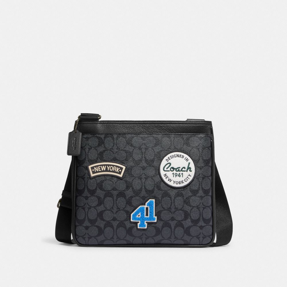 GRANGER FILE CROSSBODY IN SIGNATURE CANVAS WITH SKI PATCHES