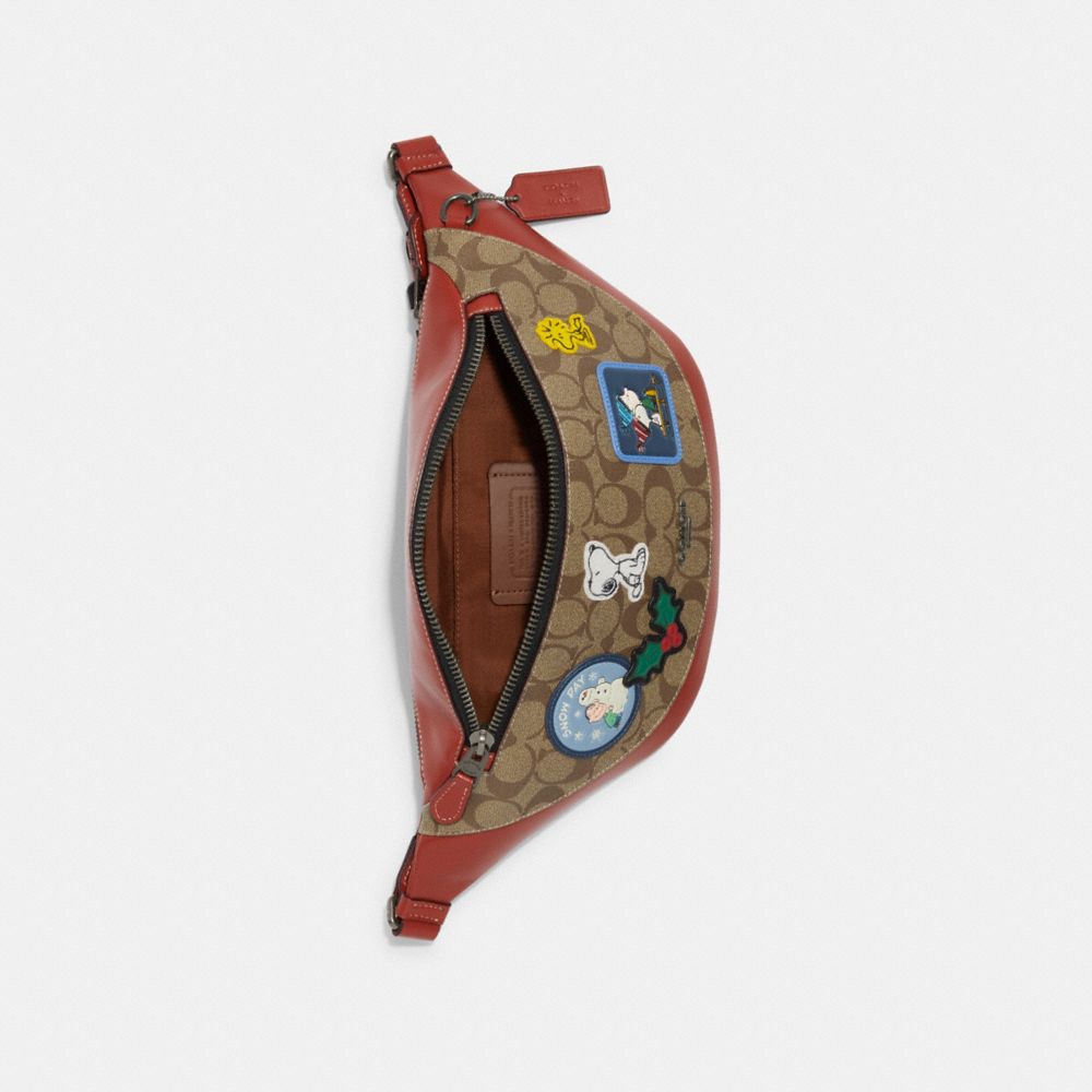 COACH X PEANUTS WARREN BELT BAG IN SIGNATURE CANVAS WITH PATCHES