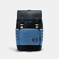 Track Backpack With Quilting And Coach Stamp - CE542 - Black Antique Nickel/Sky Blue/Midnight Multi
