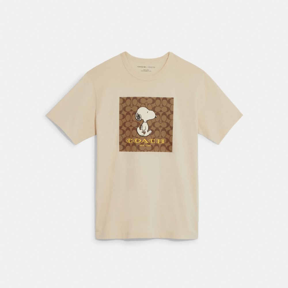 COACH CE544 Coach X Peanuts Signature Snoopy T Shirt CREAM/YELLOW